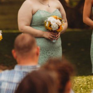 Strapless Mint Bridesmaid dress